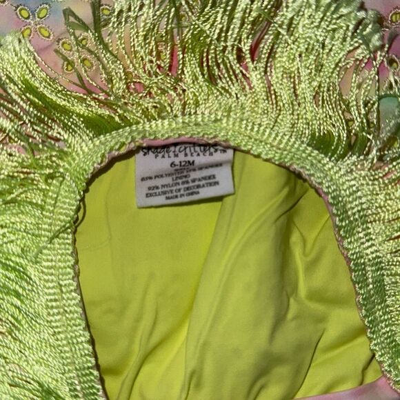 Shade Critters Watercolor Eyelet Fringe Back Girls One Piece Swimsuit 6-12 m - Picture 6 of 8